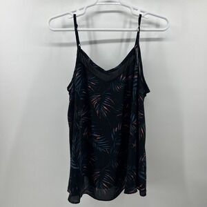Torrid 1 Tank Top Shirt Women's USA 1X Or 16 Black Print Sheer Summer Base Layer
